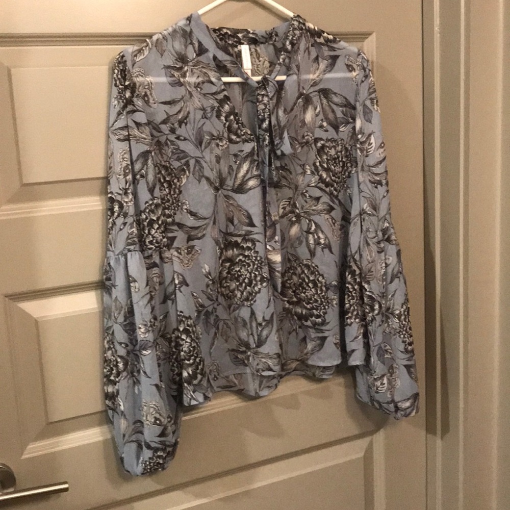 Sheer Floral Xhileration Blouse NWOT